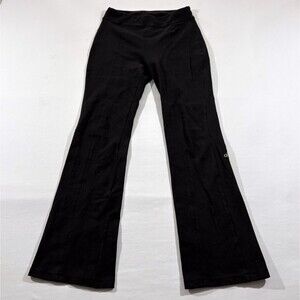 Alo Yoga Womens Black Pull On High Waist Flared Full Length Legging Pants Sz S